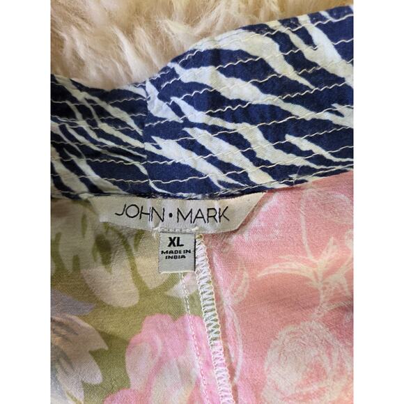 John Mark Floral Kimono Patchwork & Embroidered Size XL Viscose - Picture 8 of 16